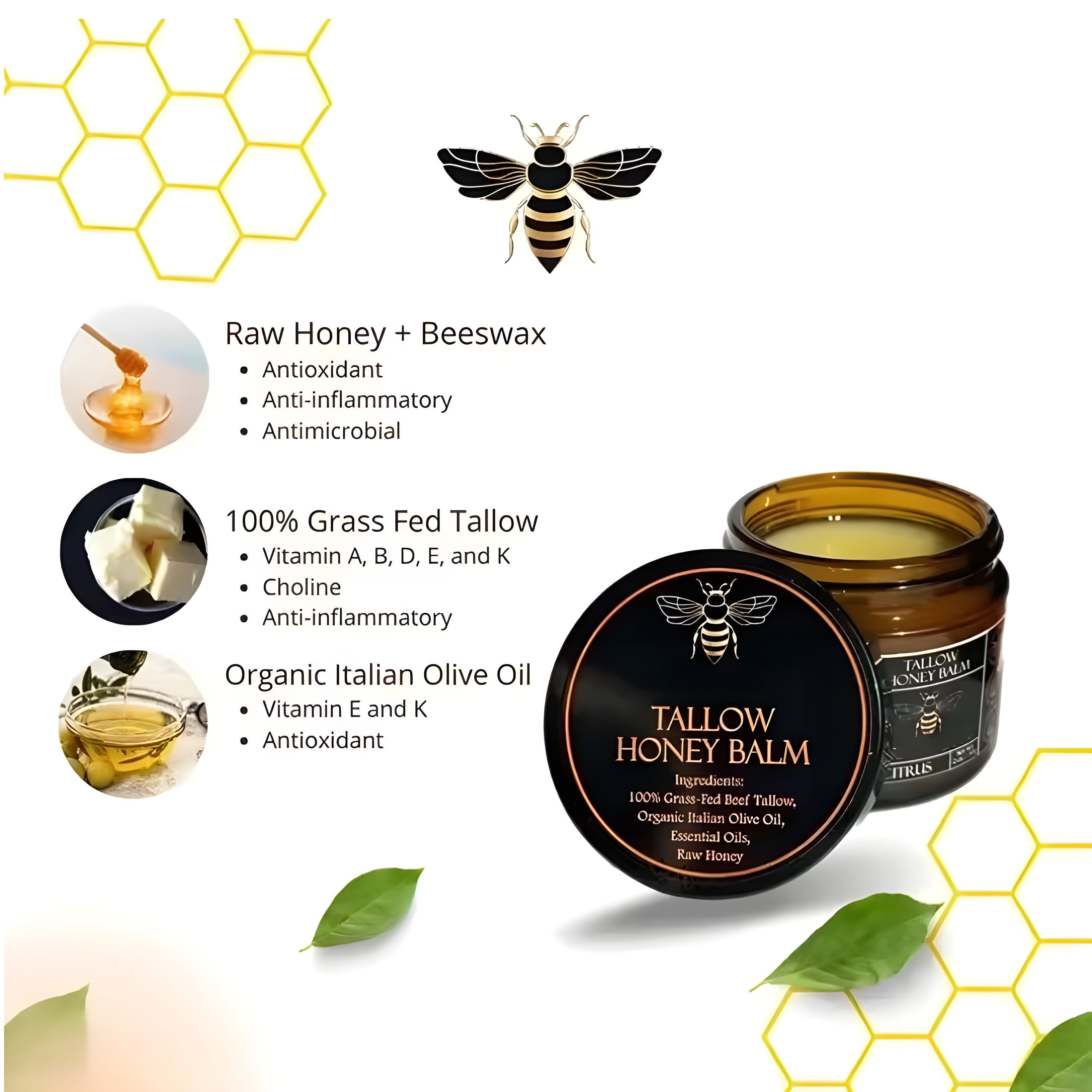 Natürliches Tallow Balsam mit Honig