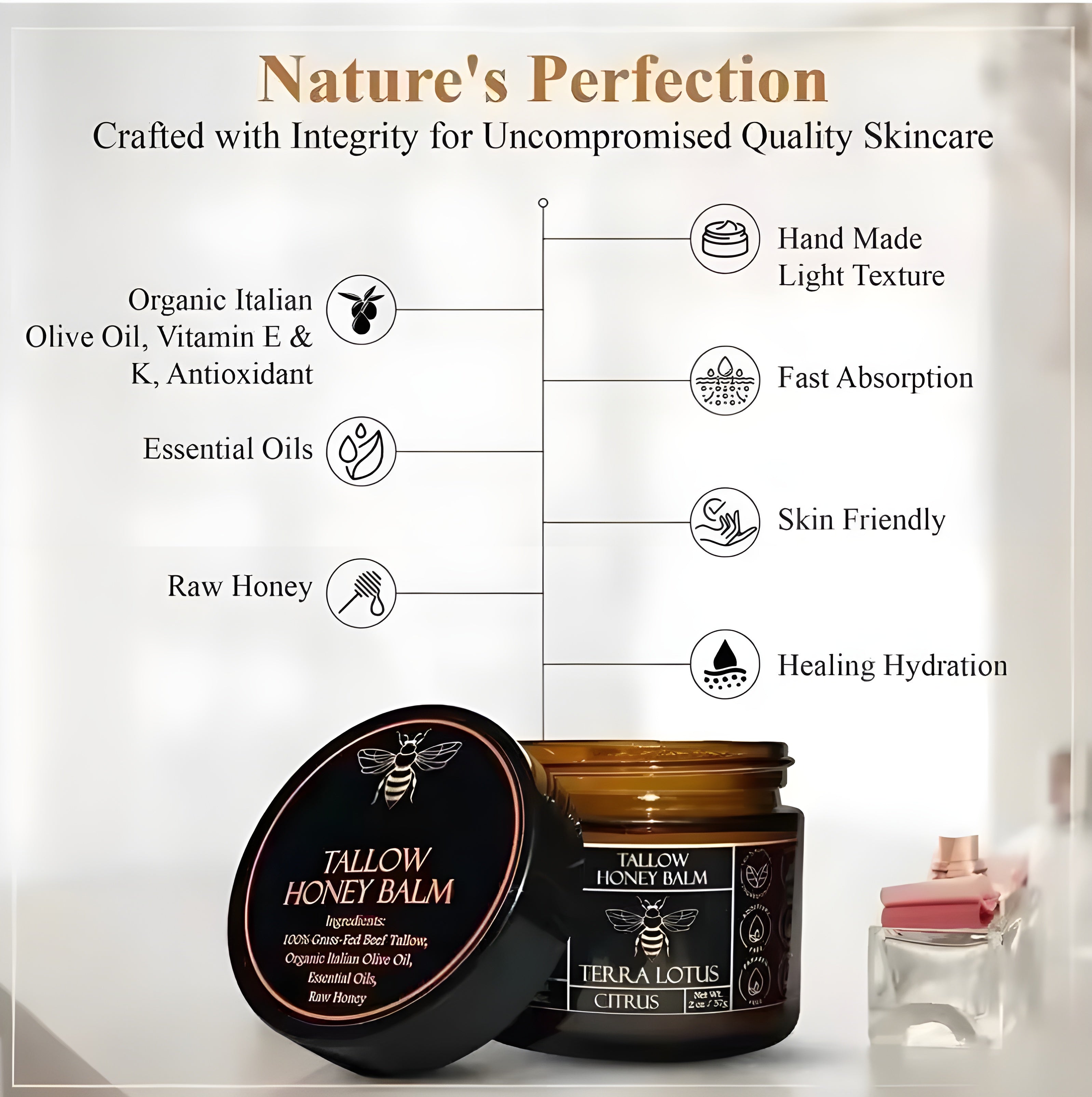Natürliches Tallow Balsam mit Honig